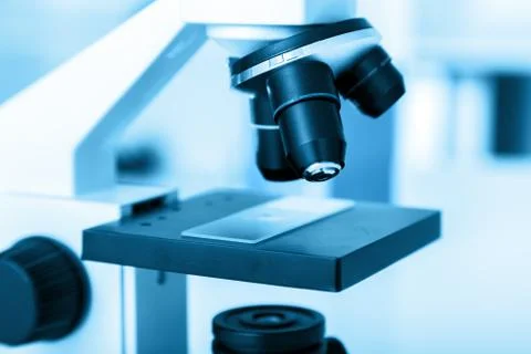 Laboratory microscope lens.modern microscopes Stock Photos