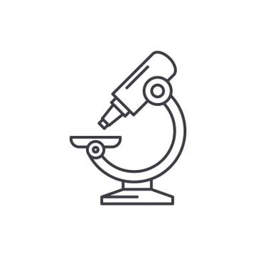 Laboratory microscope line icon concept. Laboratory microscope vector linear Illustrazione stock