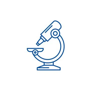 Laboratory microscope line icon concept. Laboratory microscope flat vector Illustrazione stock