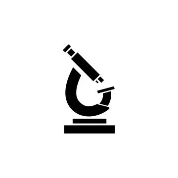 Laboratory Microscope, Research Tool Solid Flat Vector Icon Isolated on White 스톡 일러스트
