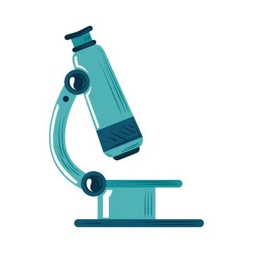 Laboratory microscope science icon flat design Stock Illustration