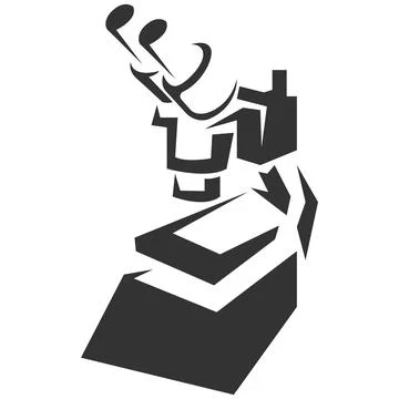 Laboratory Microscope Science Research Icon Stock Illustration