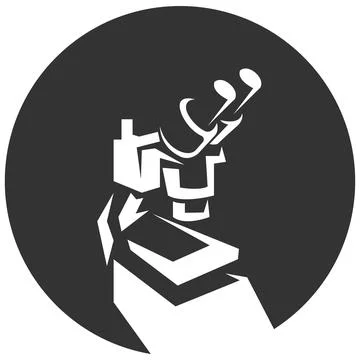 Laboratory Microscope Science Research Icon Stock Illustration