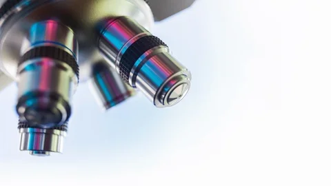 Laboratory microscope for science on a white background. Stock Footage 119894004