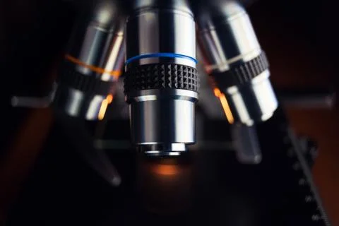 Laboratory microscope for scientific research. Stock Photos