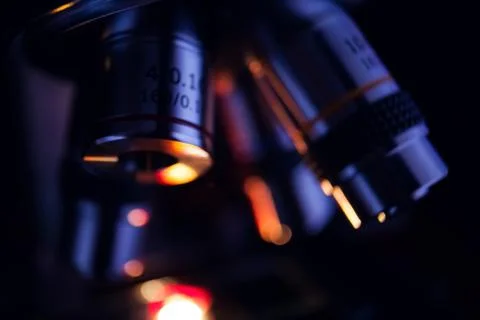 Laboratory microscope for scientific research. Stock Photos
