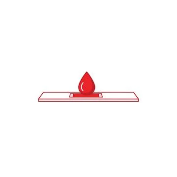 Laboratory microscope slide with red blood drop for medical testing Illustrazione stock