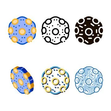 Laboratory microscopic bacterium vector multipack sign icon Stock Illustration