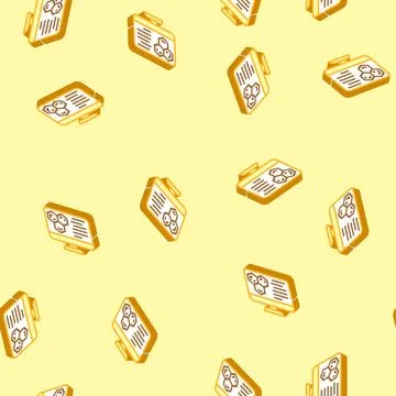 Laboratory molecular structure isometric icon seamless pattern Stock Illustration