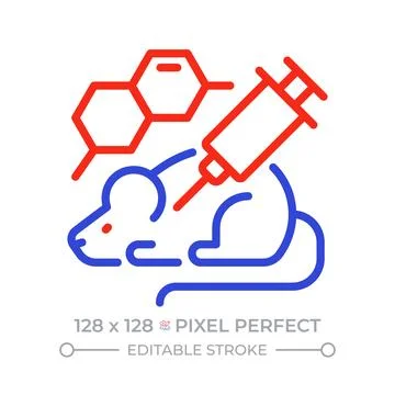 Laboratory mouse pixel perfect duotone line icon Stock-Illustration