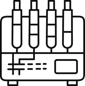 Laboratory multi tube sample analyzer machine Stock Illustration