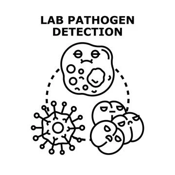 Laboratory pathogen detection concept illustrating different types of infecti Stock Illustration