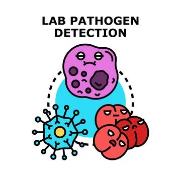 Laboratory pathogen detection illustrating identifying infectious microorga.. Stock Illustration
