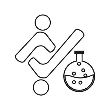 Laboratory people Commitment Teamwork Together Outline Logo 스톡 일러스트