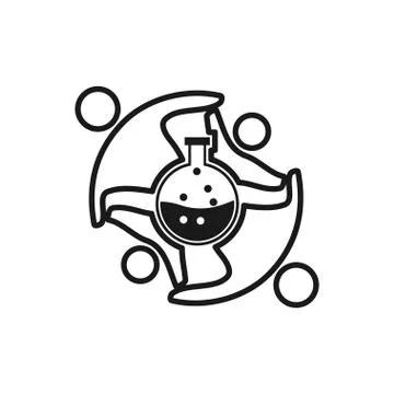 Laboratory People Commitment Teamwork Together Outline Logo Stockillustratie