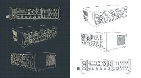 Laboratory power supply illustrations Stock Illustration