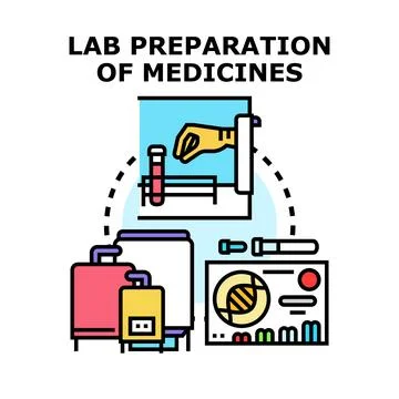 Laboratory preparation of medicine development research concept Stock Illustration