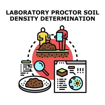 Laboratory proctor soil density determination analysis concept Stock Illustration