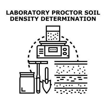 Laboratory proctor soil density determination engineering concept Stock Illustration