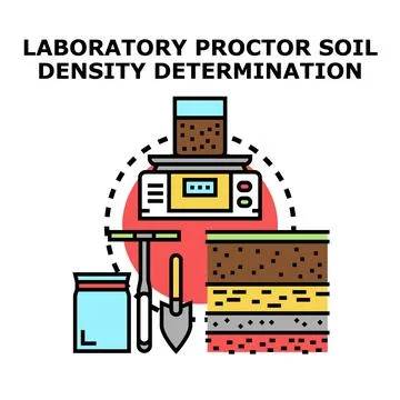 Laboratory proctor soil density determination engineering concept Stock Illustration