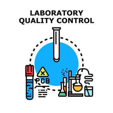 Laboratory quality control science testing process development Stockillustratie