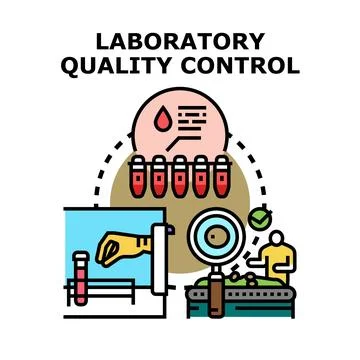 Laboratory quality control testing and analysis process Stock Illustration