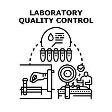 Laboratory quality control testing and analysis process Stock Illustration