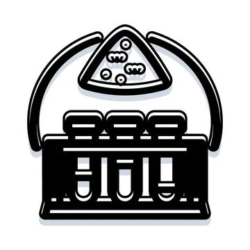 Laboratory rack holding multiple test tubes icon Stock Illustration