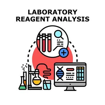 Laboratory reagent analysis and scientific research concept Stock Illustration