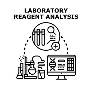 Laboratory reagent analysis and scientific research concept Stock Illustration