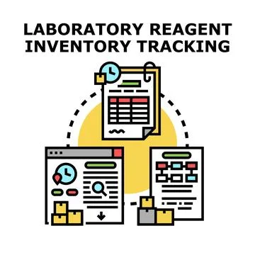 Laboratory reagent inventory tracking system concept Stock Illustration