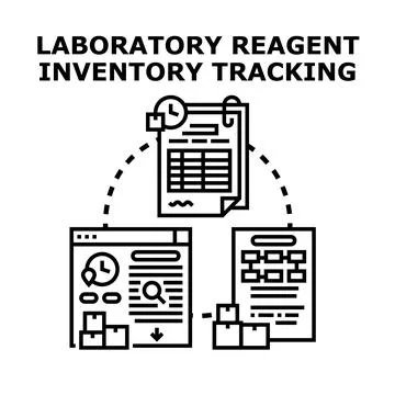 Laboratory reagent inventory tracking system concept Stock Illustration