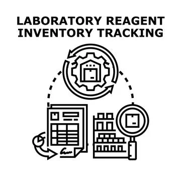 Laboratory reagent inventory tracking system concept Stock Illustration