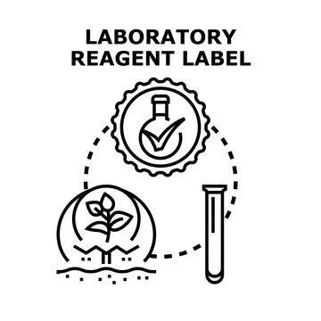Laboratory reagent label concept developing plant research Stock-Illustration