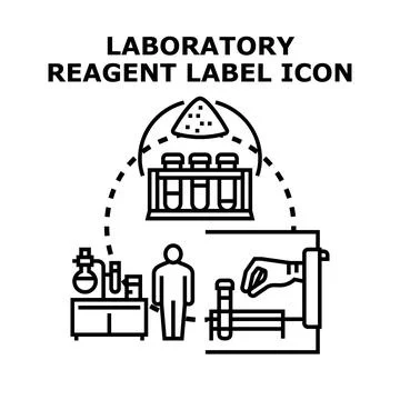 Laboratory reagent research processing chemical experiment icon concept Stock Illustration