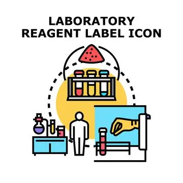Laboratory reagent research processing chemical experiment icon concept Stock Illustration