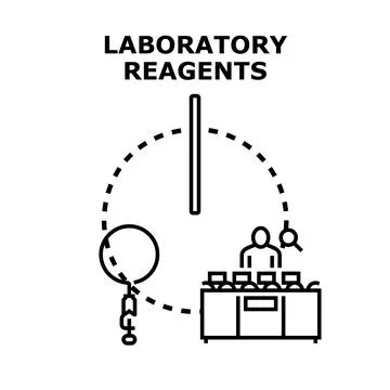 Laboratory reagents concept with chemist working Stock Illustration