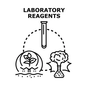 Laboratory reagents science research and biotechnology experiments Stock Illustration