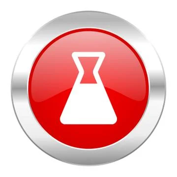 Laboratory red circle chrome web icon isolated. Stock Illustration