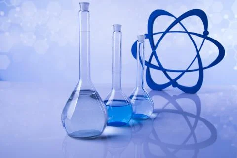 Laboratory Research and Development. Scientific glassware for chemical expe.. Stock Photos