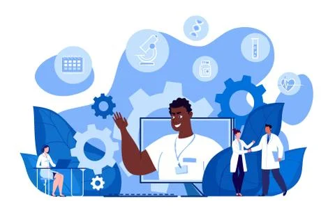Laboratory research and experiments. Stock Illustration