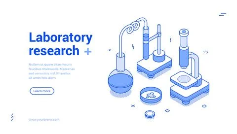 Laboratory Research And Science Isometric Banner Vector Illustration Stock Illustration