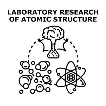 Laboratory research of atomic structure chemistry experiment Stock Illustration