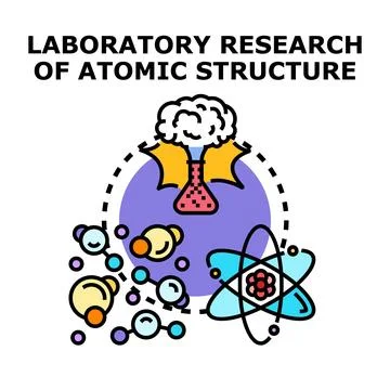 Laboratory research of atomic structure chemistry experiment Stock Illustration