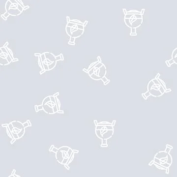 Laboratory research biogas line vector seamless pattern 스톡 일러스트