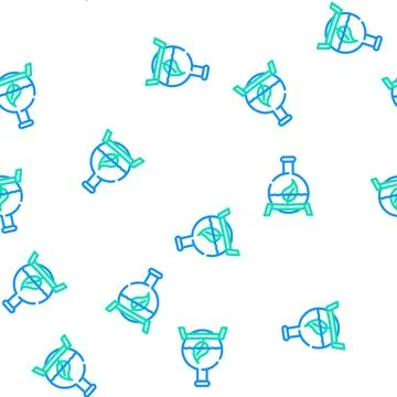 Laboratory research biogas vector seamless pattern Stock Illustration