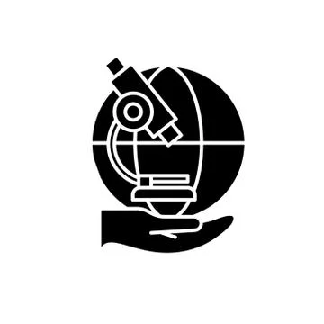 Laboratory research black icon, vector sign on isolated background. Laboratory Stock Illustration