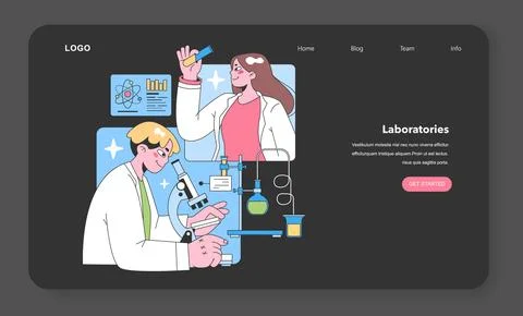 Laboratory research concept. Flat vector illustration. Stock Illustration