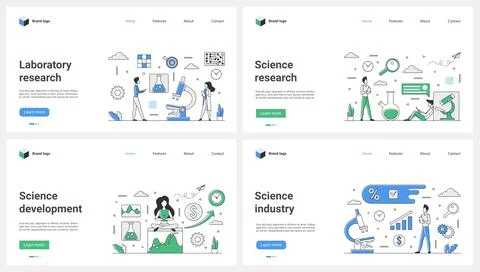 Laboratory research for development of science and medical industry set and tiny Иллюстрация