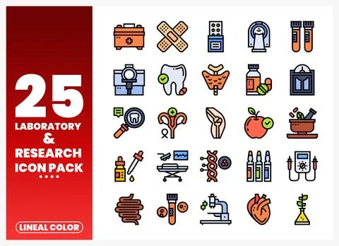 Laboratory Research Icon Pack Collection イラスト素材